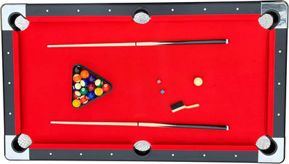 6 Ft Portable Pool Table, Adults Folding Billiards Tables for Game Room with Easy Foldable Storage, Includes Full Set of Billiard Balls, Cues, Chalk & Brush