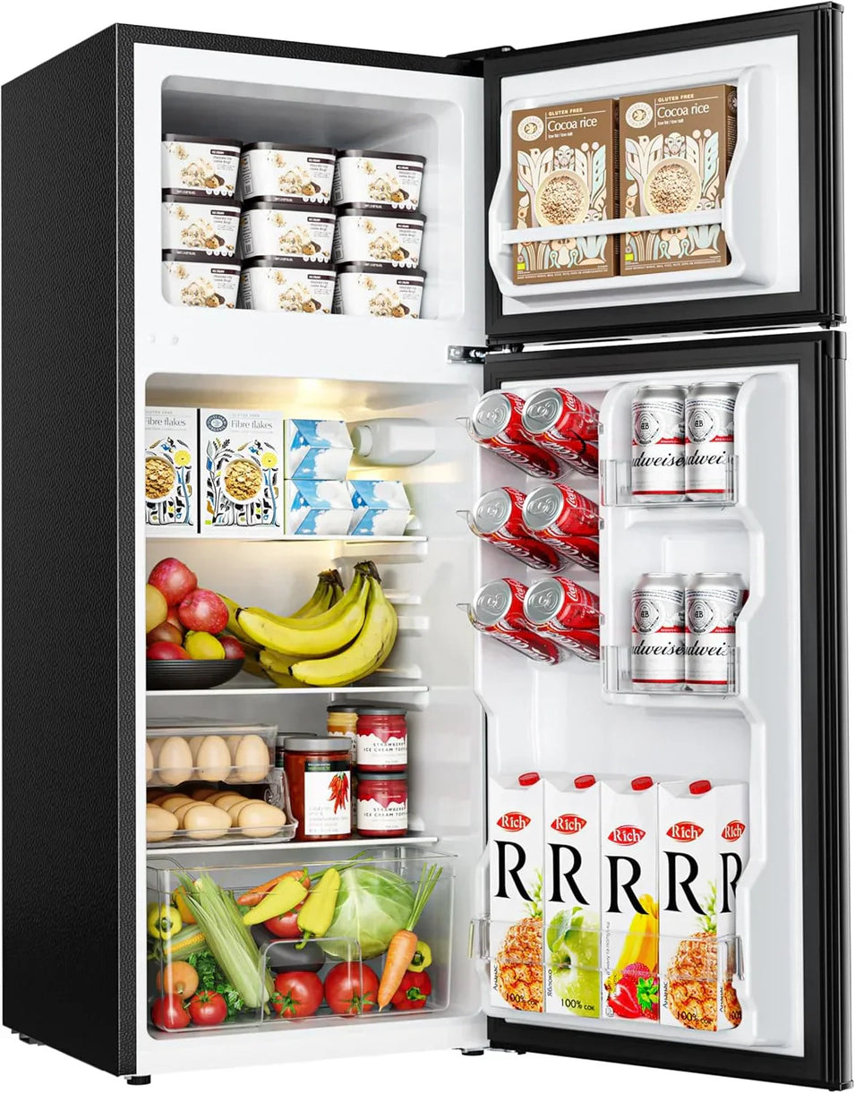 3.2 Cu.Ft Mini Fridge with Freezer 2-Door Compact Refrigerator for Bedroom, Dorm, Office or Apartment, Silver3.2 Cu.Ft Mini Fridge with Freezer 2-Door Compact Refrigerator for Bedroom, Dorm, Office or Apartment, Silver