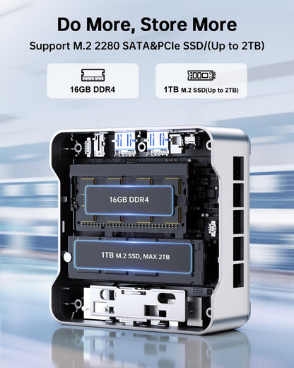 KAMRUI GK3Plus Mini PC, 16GB RAM 512GB M.2 SSD Mini Computers