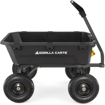 7GCG-NF Heavy-Duty Poly Dump Garden Cart with No-Flat Tires, 7 Cubic Feet, 1200-Pound Capacity, Black, Amazon Exclusive