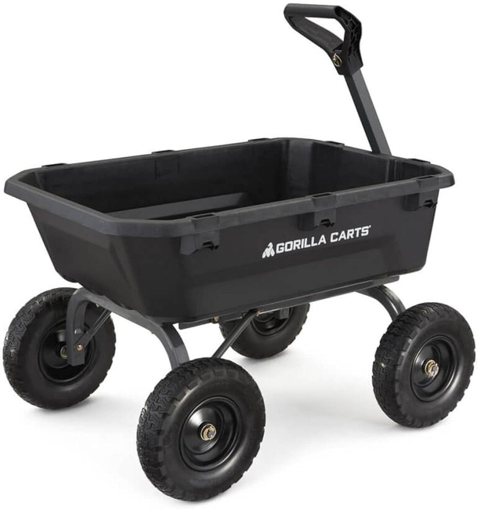 7GCG-NF Heavy-Duty Poly Dump Garden Cart with No-Flat Tires, 7 Cubic Feet, 1200-Pound Capacity, Black, Amazon Exclusive