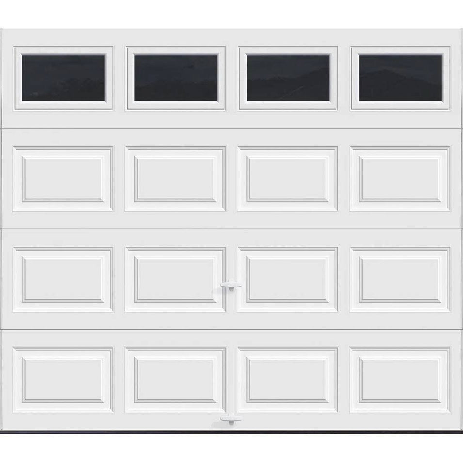 Clopay Classic Insulated Garage Door 97 ft, R-Value 6.5, White with Plain Window
