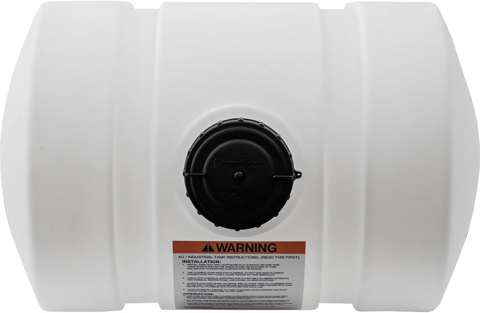 Horizontal Polyethylene Reservoir Water Tank with Legs, 550 Gallon, Made in the USA, Poly Tank for Water and Non-Flammable Liquids, Rust and Corrosion Proof