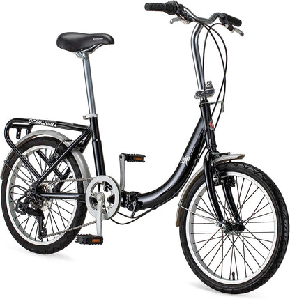Schwinn Loop Adult Folding Bike for Men and Women, 20-inch Wheels, 7-Speed Drivetrain
